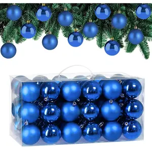 Deuba® Lot de 54 boules de Noël bleu pour décoration de sapinVendu pardeubaxxl