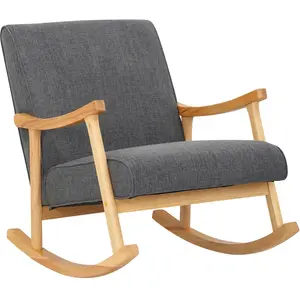 CLP Chaise a bascule Morelia en tissu , Gris clair pas cher
