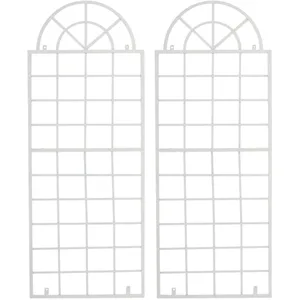 CLP Jeu de 2 Treillis muraux Viva avec Cadre I Treillis en Fer pour Fixation Murale I Disponible en différentes Couleurs, Couleur:BlancVendu paramazon