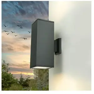 Lampe extérieure murale IP54 Anthracite E27 Fonte d'aluminium Moderne ...