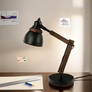 Licht-Erlebnisse Lampe de bureau réglable rétro métal bois E14 pas cher