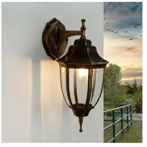 Comparateur de prix : Licht-erlebnisse - Lampe d'extérieur rustique noire cuivre lyon