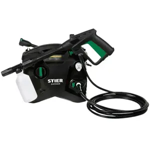 Stier PDR-150 Nettoyeur Haute Pression 1600 W Pression Max. 135 Bar Débit jusqu'à 330 l/h Rayon de Travail 10 m Tuyau de 5 m avec Bouteille de Savon Convient pour Voiture, pneus, vélo, terrasse pas cher