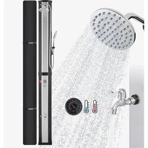 AREBOS Douche Solaire 60L |avec douchette & thermomètre | température ...