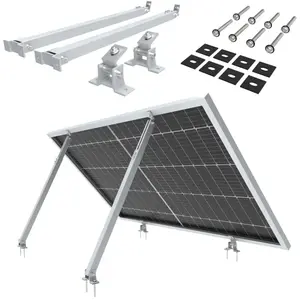 Comparateur de prix : NuaSol Kit de montage pour centrale électrique de balcon - 2 supports de panneau solaire - support 30°-60° - argenté