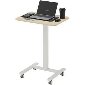 Vinsetto Bureau debout, table debout, table pour ordinateur portable, réglable en hauteur, 4 roulettes, 65 cm x 48 cm x 108 cm, Jaune pas cher