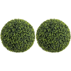 HOMCOM Boules d'eucalyptus artificielles 52 cm en lot de 2, plantes dé... pas cher