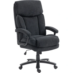 HOMCOM Fauteuil de direction ergonomique Chaise de bureau jusqu'à 200 kg aspect lin, dossier haut, pas cher