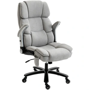 HOMCOM Fauteuil de bureau extra large avec soutien lombaire Airbag, siège de bureau avec accoudoirs relevables, ressorts ensachés, gris clair pas cher