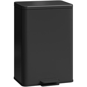 HOMCOM Poubelle 20 L à pédale avec couvercle à fermeture douce, pédale, seau intérieur amovible noir mat, 34,2 x 30,6 x 44,2 cm pas cher
