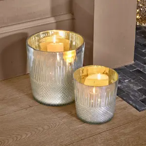 LOBERON Lot de 2 photophores Mercini pas cher