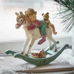 LOBERON Décoration enfant sur cheval à bascule Petitnid pas cher