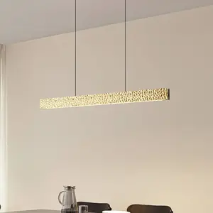 Suspension LED Lucande Nivara, 117 cm, dorée, métal pas cher