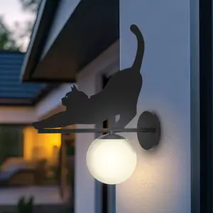 Lindby Applique d'extérieur Katti, métal, noir, IP44