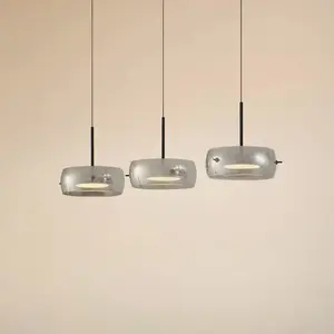 Suspension LED Lucande Martis, noir, à 3 lampes, step-dim pas cher