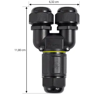 PRIOS Connecteur de câble en Y, étanche, IP68, longueur 118 cm, noir pas cher