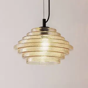 Suspension Lindby Orliana, Ø 35 cm, ambre, verre pas cher