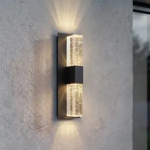 Applique d'extérieur LED Lucande Velune, anthracite/transparent, 46 cm...