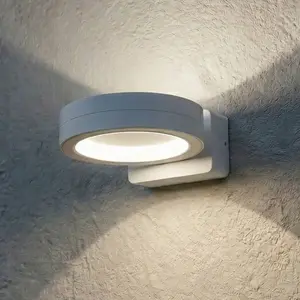 Comparateur de prix : Applique d'extérieur LED Lindby Selviro, blanche, Ø 20 cm, IP65