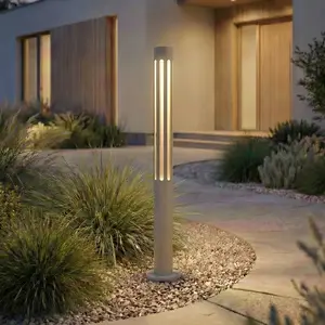 Comparateur de prix : Bornes lumineuses LED Lindby Fjorya, hauteur 60 cm, gris pierre, IP65