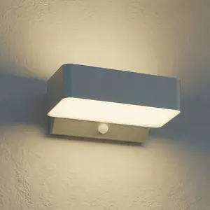 Applique d'extérieur LED Lindby Fando, argent mat, avec détecteur, IP4... pas cher