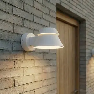 Applique d'extérieur LED Lucande Moena, gris clair, métal, IP44 pas cher