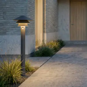 Bornes lumineuses LED Lucande Montaro, 110 cm, anthracite, avec capteu... pas cher