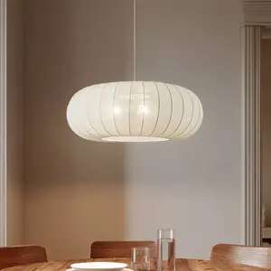 Lindby suspension Helin, blanc, Ø 70 cm, textile, 3 x E27Vendu parluminaire