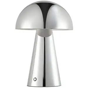 Lampe de table LED rechargeable Lindby Nevijo, chrome, Ø20cm, USB, var... pas cher