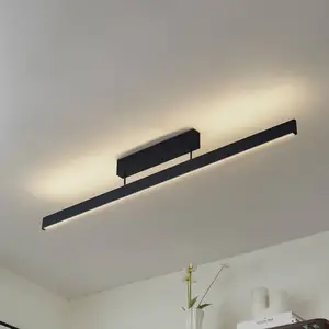 Lucande, plafonnier LED intelligent Mylosh, noir, CCT, Tuya pas cher