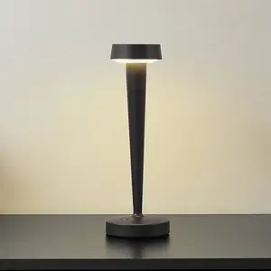 Lucande Lea, bougeoir LED à piles, vase, brun foncé, 28 cm pas cher