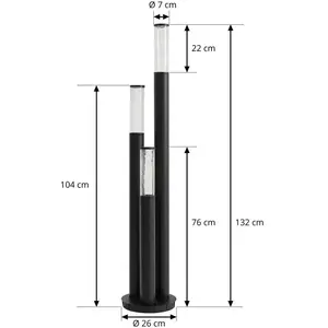 Borne lumineuse Lindby Gavros, aluminium moulé sous pression, à 3 lamp... pas cher