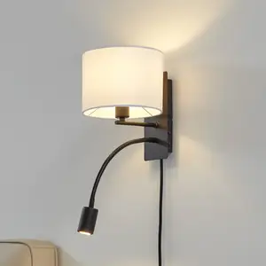 Lindby, applique murale Florens, noire, lampe de lecture LED, 23,5 cmVendu parluminaire