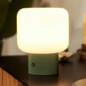 Lucande Lampe à poser LED rechargeable Katrin Palme, vert, verre pas cher