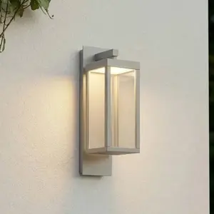 Applique d'extérieur LED Lucande Ferdinand, gris clair, IP54