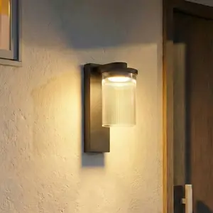 Applique d'extérieur LED Lucande Bee-G, anthracite, rainurée pas cher