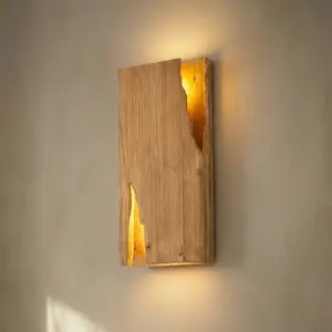 Applique murale Lucande Tarry, bois, largeur 45 cm, 2 x E14Vendu parluminaire
