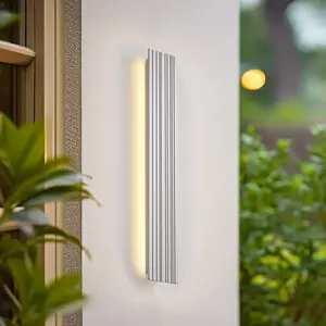 Comparateur de prix : Applique d'extérieur LED Lucande Melira, longueur 60 cm, gris