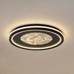 Plafonnier LED Lucande Tillian, noir/doré, 50 cm, à intensité variable pas cher