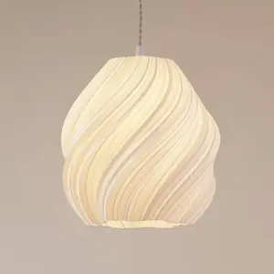 Lindby suspension Nuvia, Ø 30 cm, blanc, torsadé pas cher