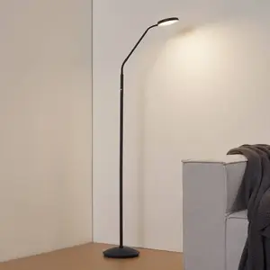 Lindby lampadaire LED rechargeable Elvyn, noir, réglable pas cher