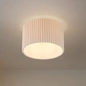 Lindby Plafonnier Libbie, Ø 45 cm, lin, couleur crème pas cher