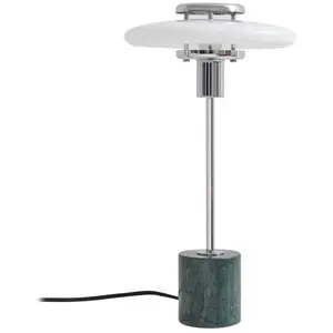 Lampe à poser Lindby Branford, 46 cm, blanc/vert, verre/marbre pas cher