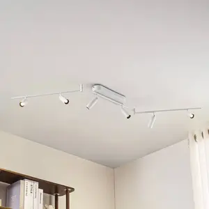 Plafonnier LED Eldrin de Lindby, à 6 lampes, spots, blanc