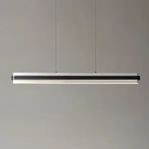 Suspension LED Lucande Tarnin, noir/nickel, 98 cm pas cher
