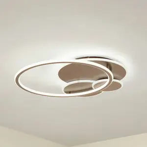Plafonnier LED Lucande Circulo, brun café, CCT, intensité variable pas cher
