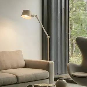 Lampe sur pied Lucande Silka, 173 cm, beige, réglable, E27