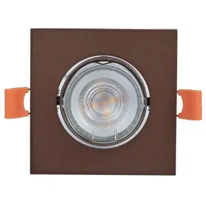 Prios Luminaire encastrable Fibur, bronze mat, 9 cm, GU10 pas cher