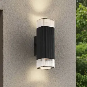 Comparateur de prix : Applique d'extérieur Lindby Halvar, noir, 24 cm, 2 x GU10, IP65