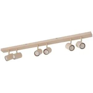 Lindby Applique murale Kardis, beige, à 6 lampes, métal, GU10 pas cher